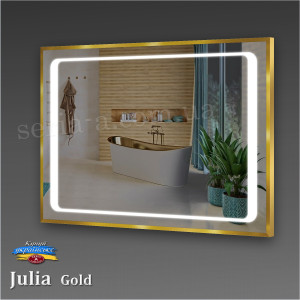 Дзеркало з підсвічуванням в алюмінієвій рамі JULIA GOLD